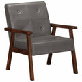Sillón de cuero auténtico gris