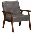 Sillón de cuero auténtico gris