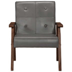 Sillón de cuero auténtico gris