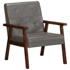 Sillón de cuero auténtico gris