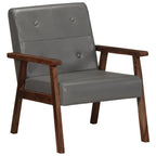 Sillón de cuero auténtico gris