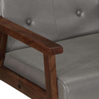 Sillón de cuero auténtico gris
