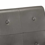 Sillón de cuero auténtico gris