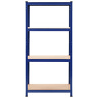 Estanterías de almacenaje 2 uds acero y MDF azul 80x40x160 cm