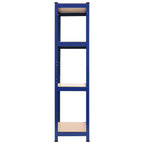 Estanterías de almacenaje 2 uds acero y MDF azul 80x40x160 cm