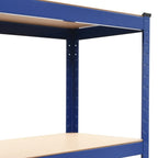 Estanterías de almacenaje 2 uds acero y MDF azul 80x40x160 cm
