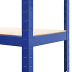 Estanterías de almacenaje 2 uds acero y MDF azul 80x40x160 cm