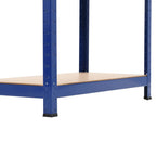 Estanterías de almacenaje 2 uds acero y MDF azul 80x40x160 cm