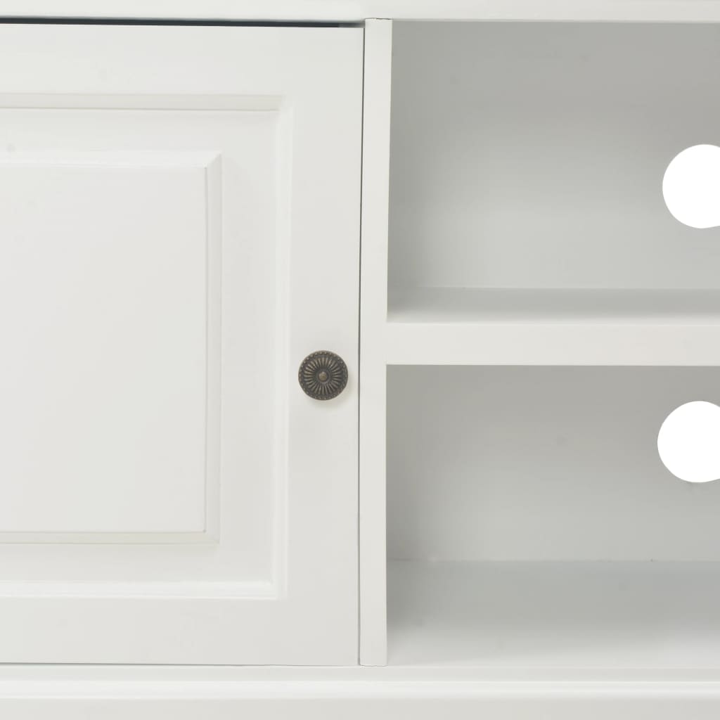 Mueble para TV de madera blanco 90x30x40 cm