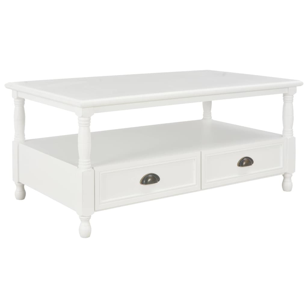 Mesa de centro de madera blanca 100x55x45 cm