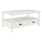 Mesa de centro de madera blanca 100x55x45 cm