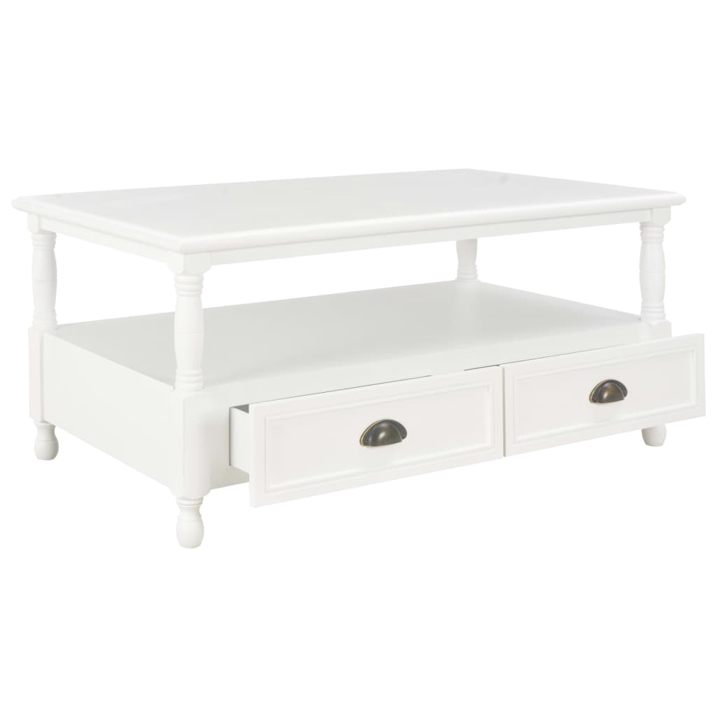 Mesa de centro de madera blanca 100x55x45 cm