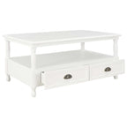 Mesa de centro de madera blanca 100x55x45 cm