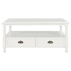 Mesa de centro de madera blanca 100x55x45 cm