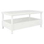 Mesa de centro de madera blanca 100x55x45 cm