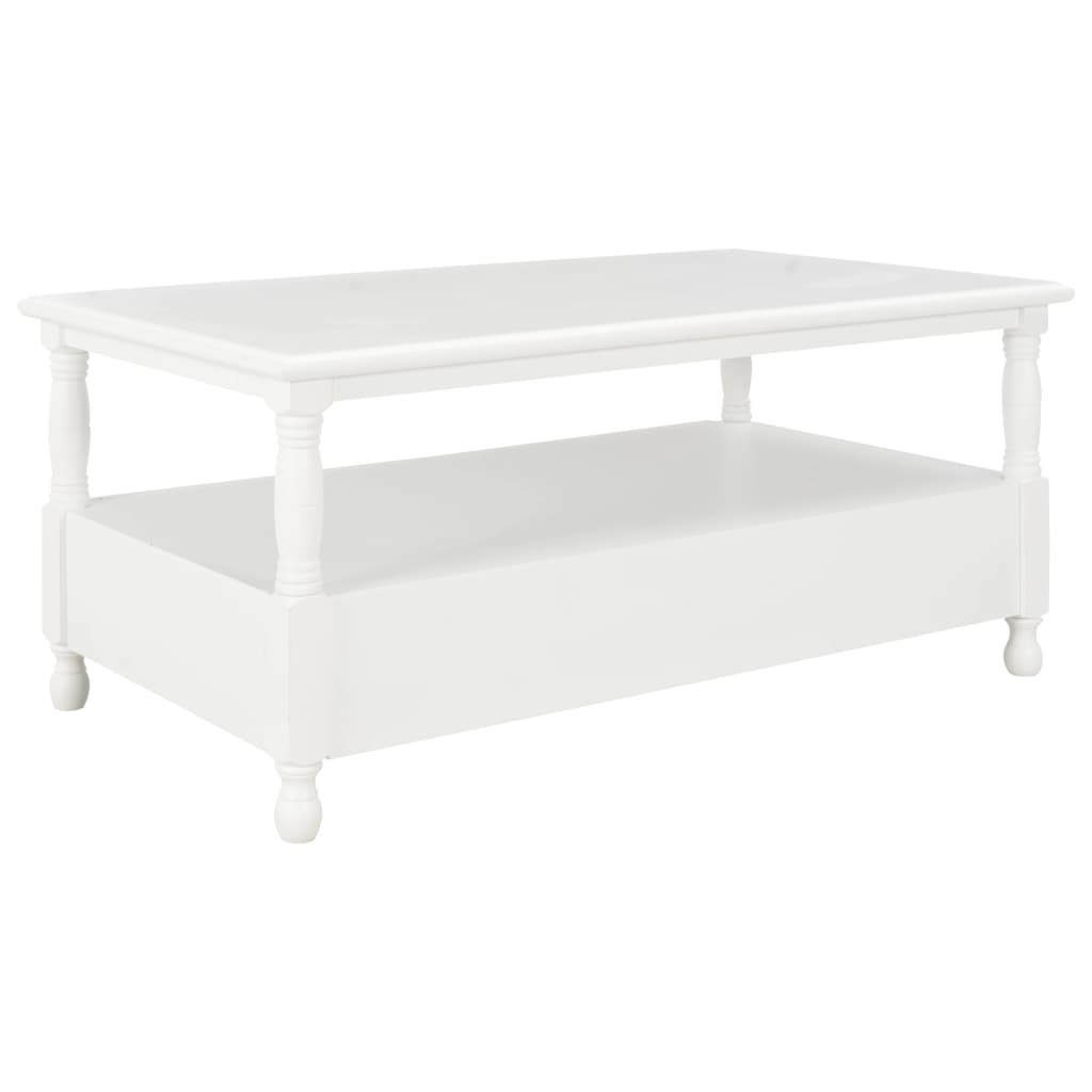 Mesa de centro de madera blanca 100x55x45 cm