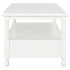 Mesa de centro de madera blanca 100x55x45 cm
