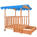 Casa de juegos para niños con arenero madera abeto azul UV50