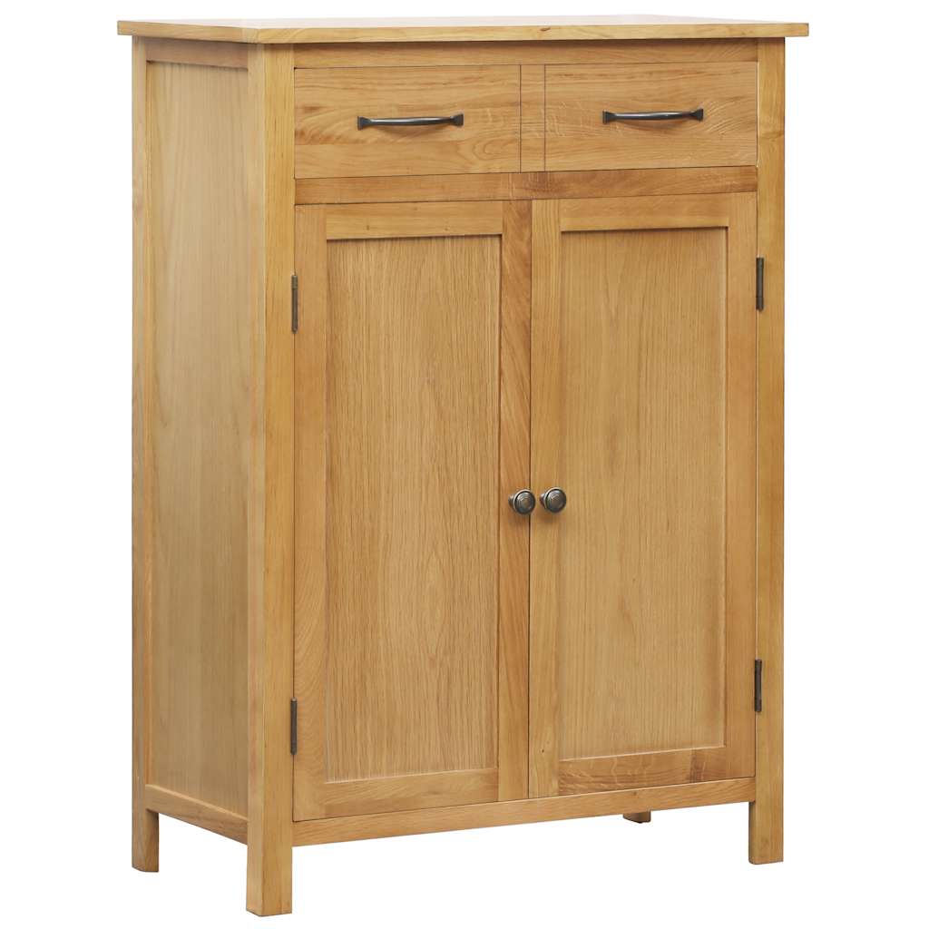 Zapatero de madera maciza de roble 76x37x105 cm