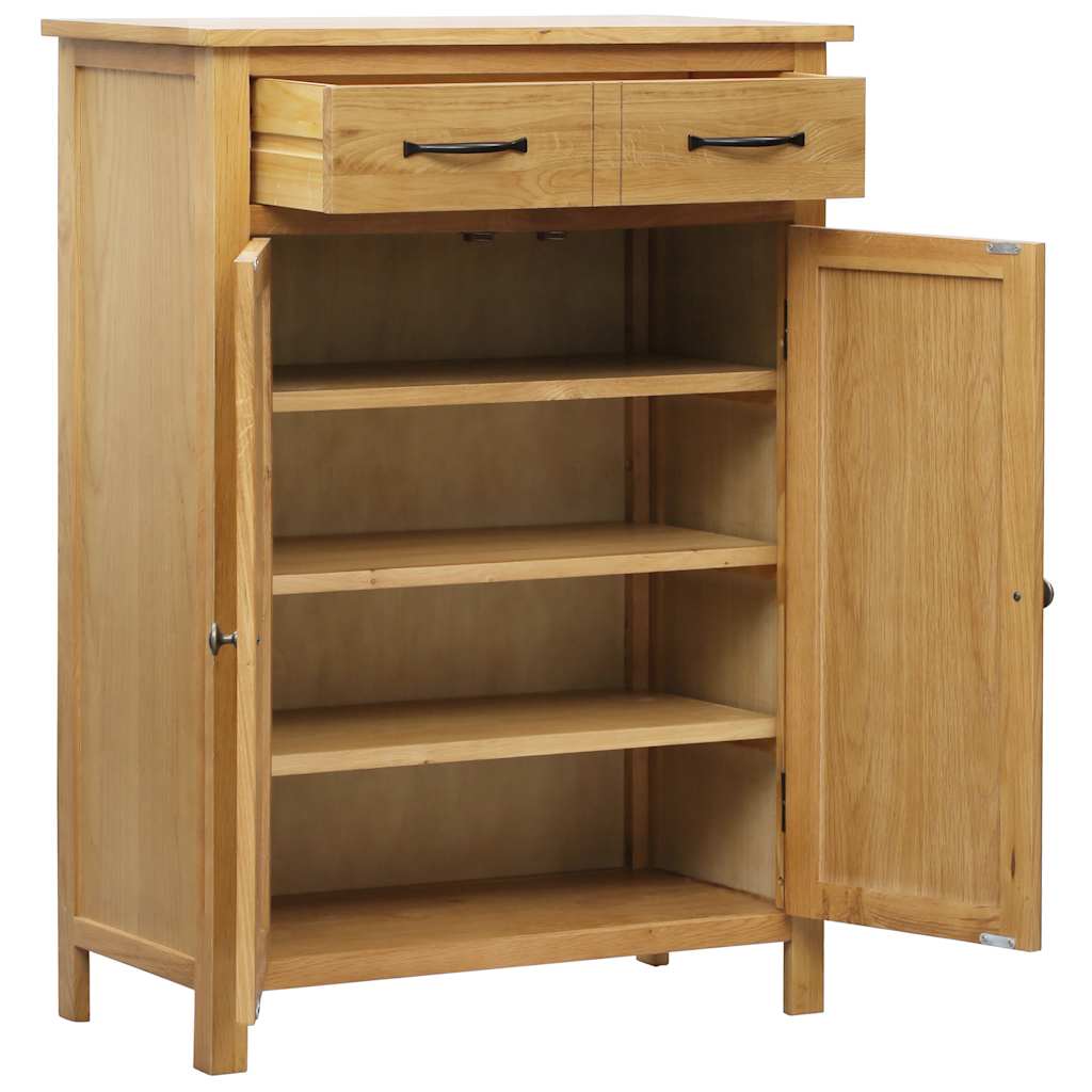 Zapatero de madera maciza de roble 76x37x105 cm