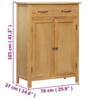 Zapatero de madera maciza de roble 76x37x105 cm