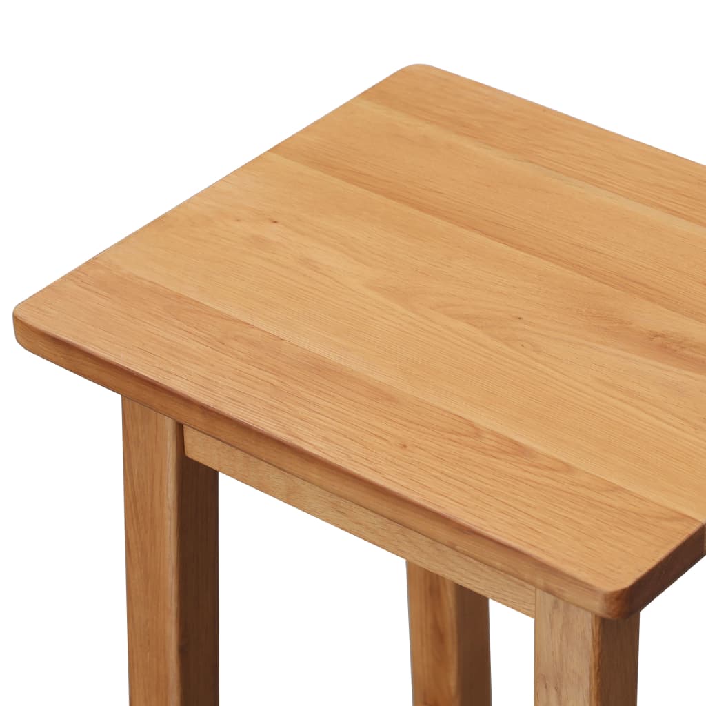Set de mesa y sillas de bar 3 piezas madera maciza de roble