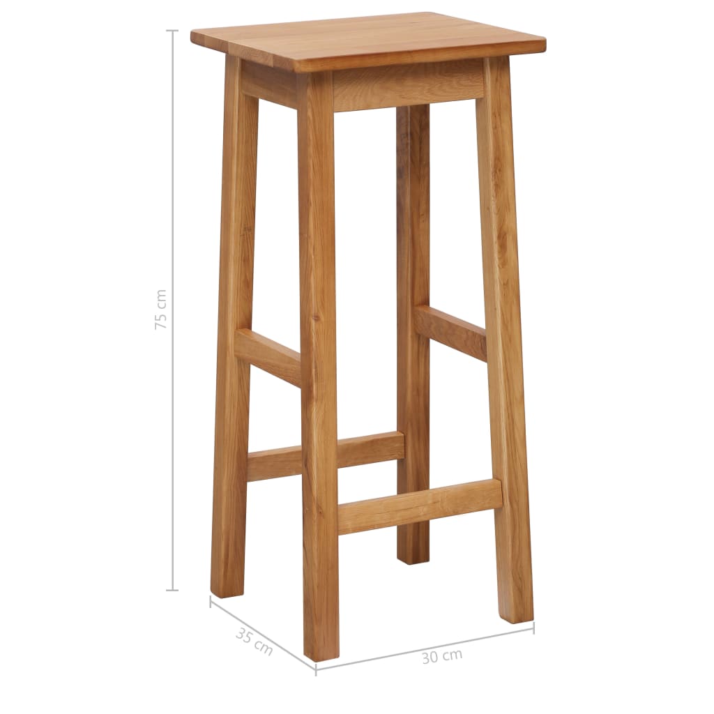 Set de mesa y sillas de bar 3 piezas madera maciza de roble