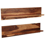 Estantes de pared 2 uds madera maciza de acacia 118x26x20 cm