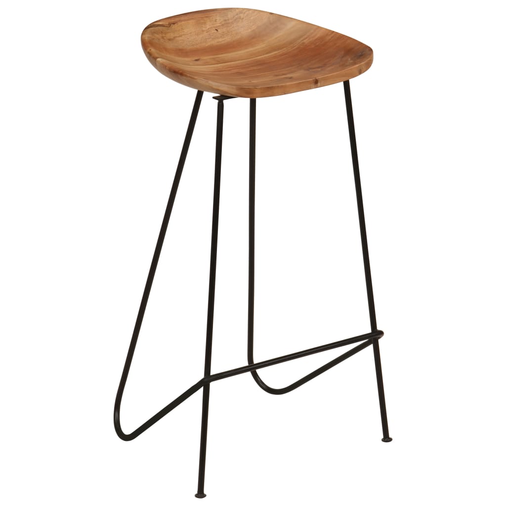 Taburetes de cocina 2 unidades madera maciza de acacia