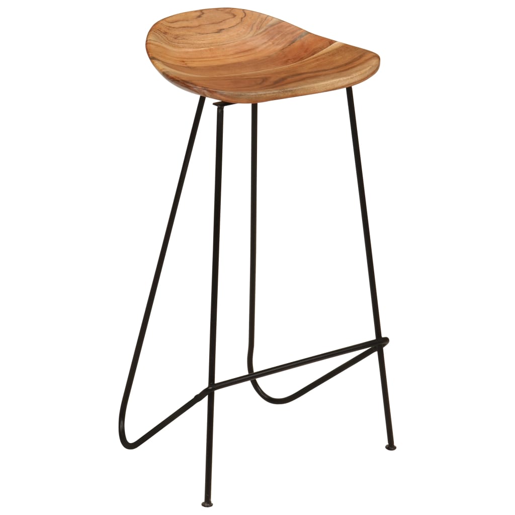 Taburetes de cocina 2 unidades madera maciza de acacia
