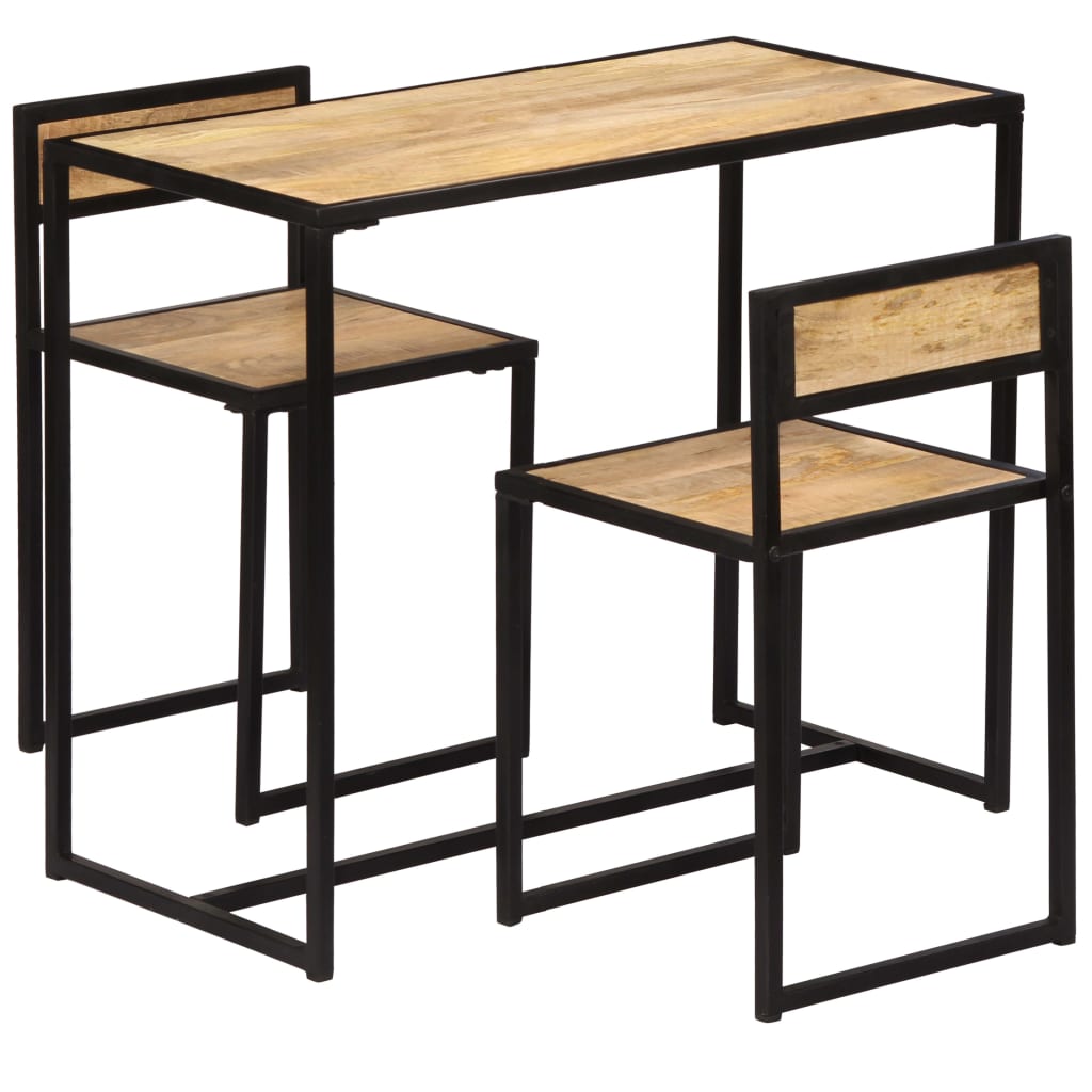 Conjunto de comedor de 3 piezas madera maciza de mango
