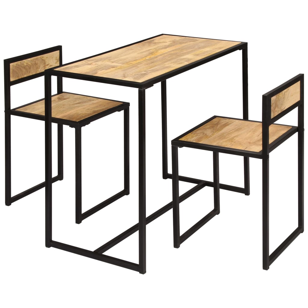 Conjunto de comedor de 3 piezas madera maciza de mango