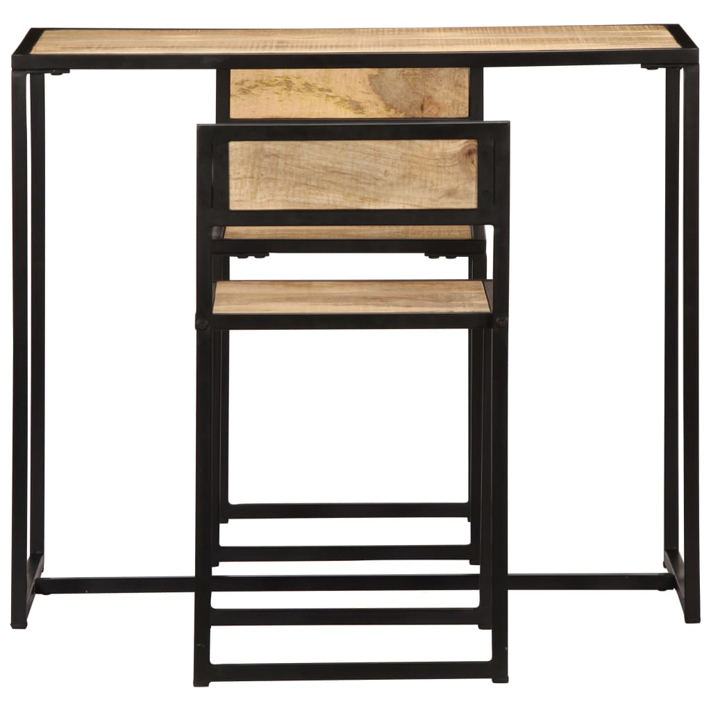 Conjunto de comedor de 3 piezas madera maciza de mango