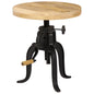 Mesa de apoio 45x(45-62) cm madeira de manga e ferro fundido