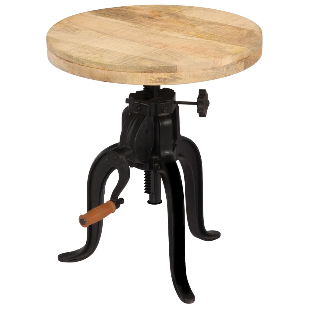Mesa auxiliar 45x(45-62) cm madera de mango y hierro fundido