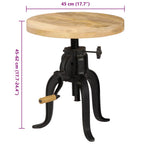 Mesa auxiliar 45x(45-62) cm madera de mango y hierro fundido