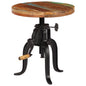 Mesa de apoio em madeira reciclada e ferro fundido 45x(45-62) cm