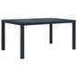 White rattan-look plastic garden table 220x90x72 cm