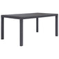 White rattan-look plastic garden table 220x90x72 cm