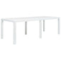 White rattan-look plastic garden table 220x90x72 cm