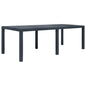 White rattan-look plastic garden table 220x90x72 cm