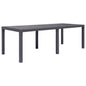 White rattan-look plastic garden table 220x90x72 cm