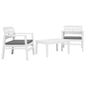 Conjunto de mobiliário de jardim 3 peças plástico branco