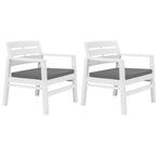 Juego de muebles de jardín 3 piezas plástico blanco