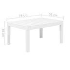 Juego de muebles de jardín 3 piezas plástico blanco
