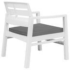 Juego de muebles de jardín 3 piezas plástico blanco