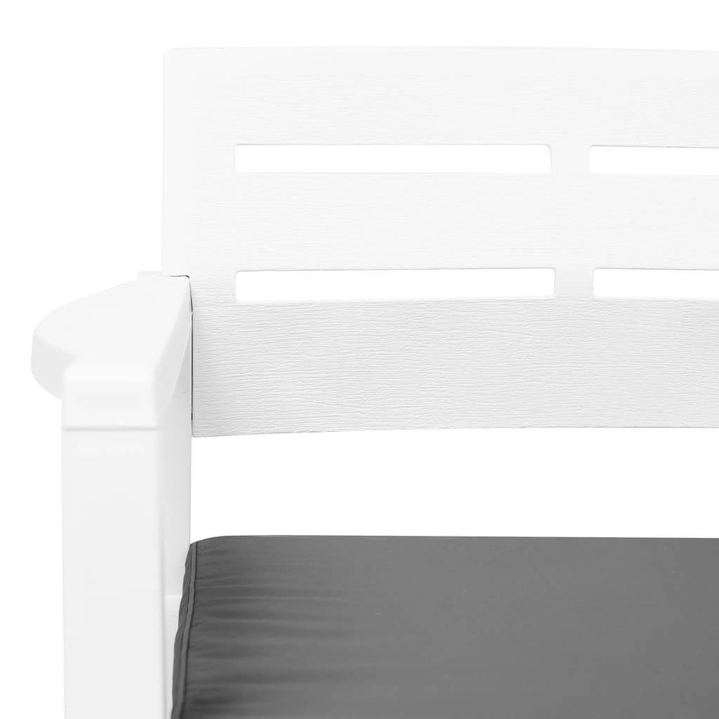 Juego de muebles de jardín 3 piezas plástico blanco