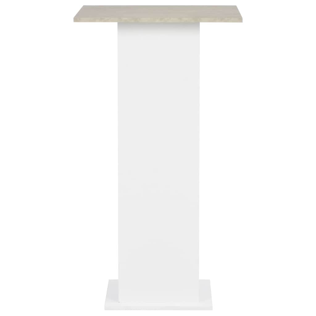 Mesa alta de bar blanco y gris hormigón 60x60x110 cm