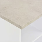 Mesa alta de bar blanco y gris hormigón 60x60x110 cm