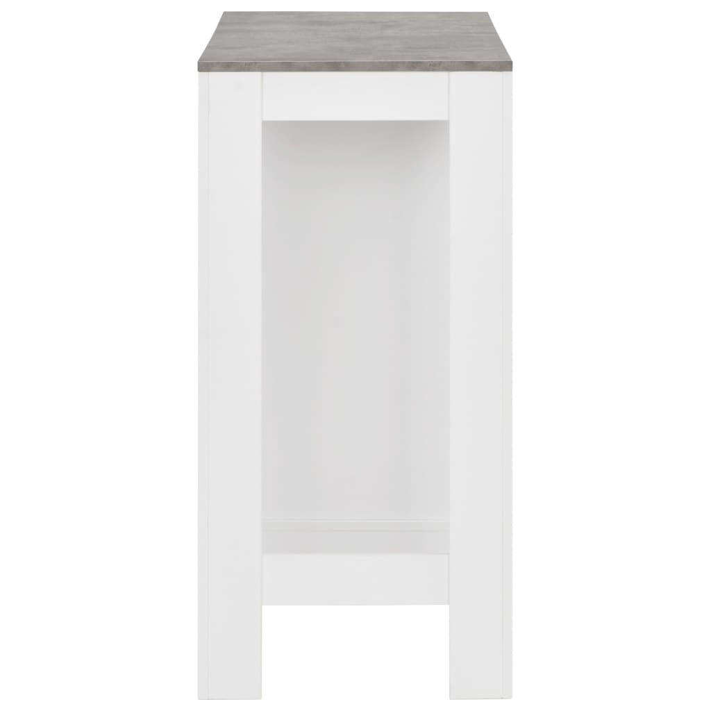 Mesa alta de cocina con estantería blanca 110x50x103 cm